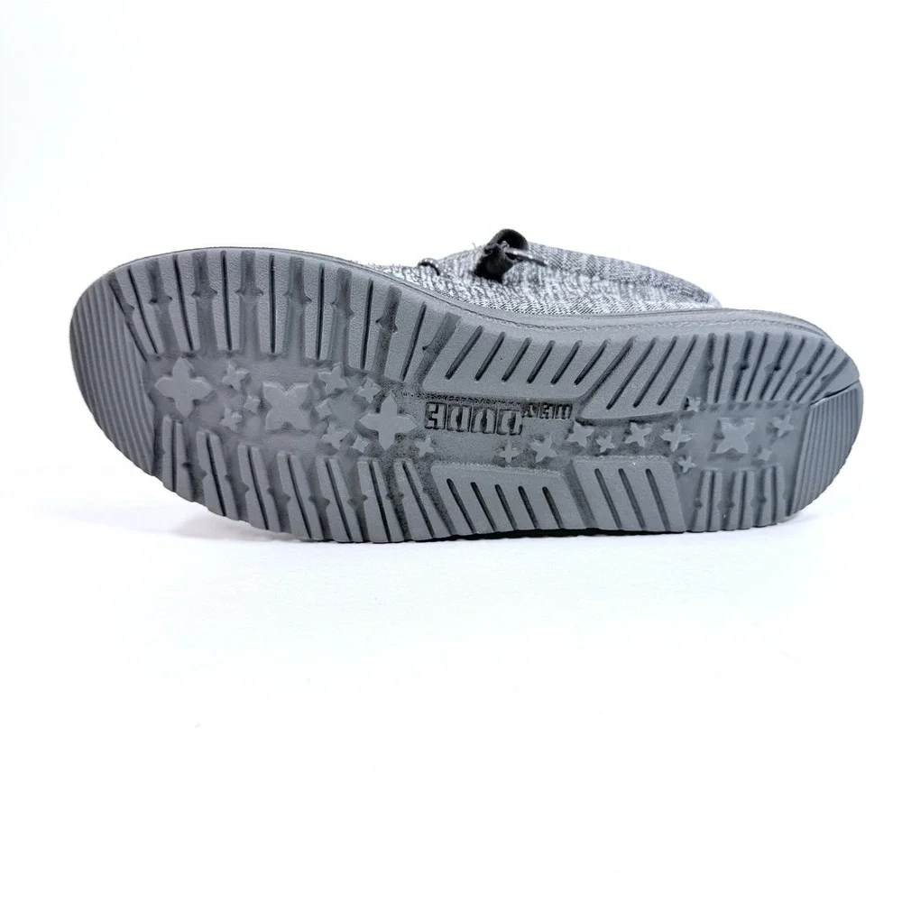 Hey Dude Wally Sport Knit Mens 7 Charcoal Gray Slip On Loafers 40536-025